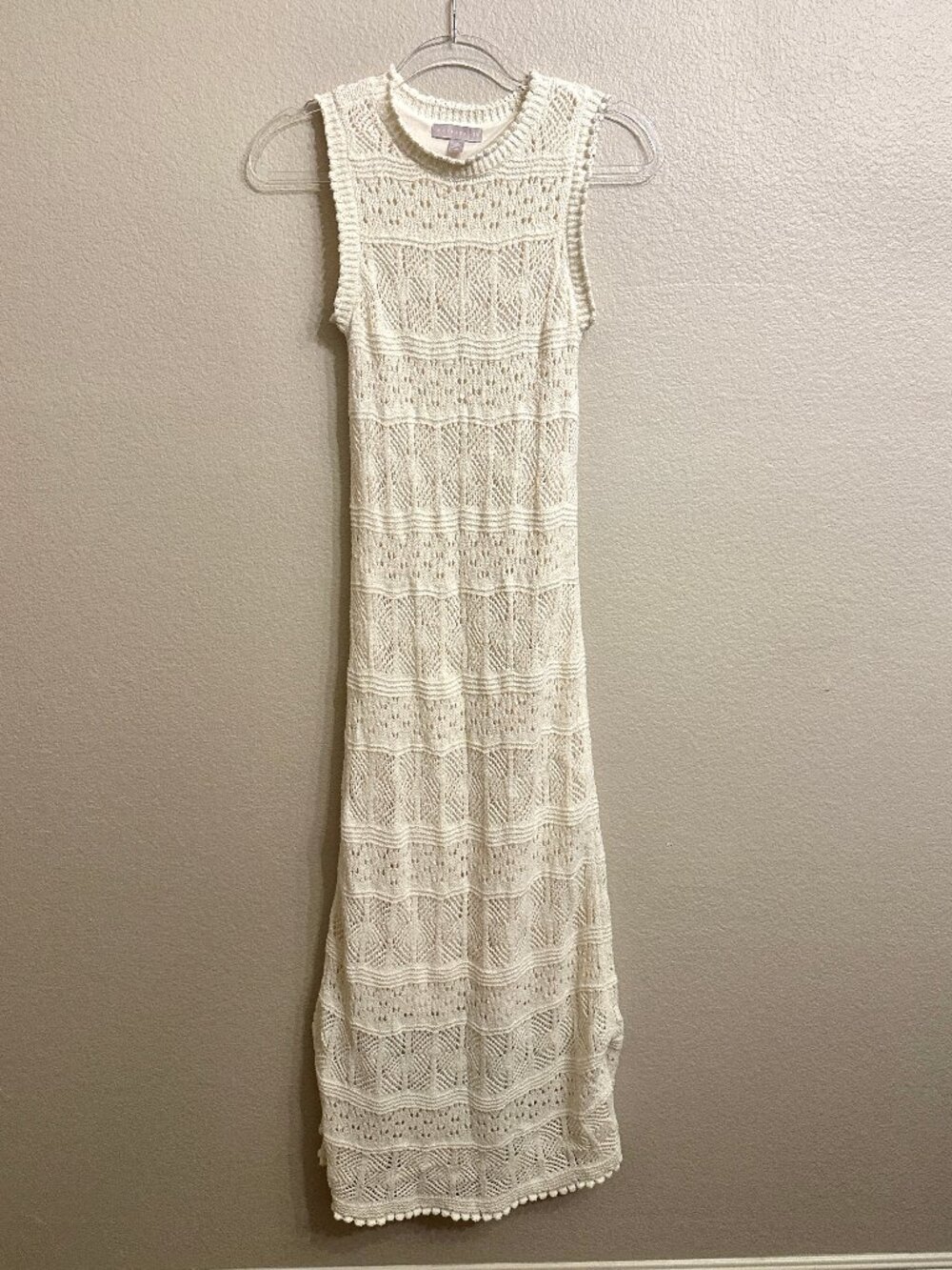 Chelsea 28 Ivory Open-Knit Maxi Dress